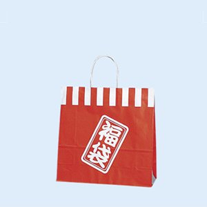 シモジマ 紙袋 福袋 紅白 200枚入り 25CB W320×D115×H310mm - 調理器具