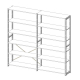 S-RACK�ǖʃZ�b�g 2�A��9040 W1,844�~H2,080mm �N���A ���s400mm