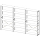S-RACK�ǖʃZ�b�g 3�A��1240 W3,648�~H2,080mm �u���E�� ���s400mm