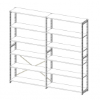 S-RACK�ǖʃZ�b�g 2�A��9040 W1,844�~H2,080mm �N���A ���s400mm