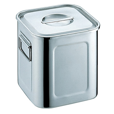 三宝産業 YUKIWA UK 18-8 ステンレス 角キッチンポット 深型 手付 28.5