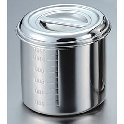 赤川器物製作所 AG 18-8 ステンレス 丸キッチンポット 深型 目盛付