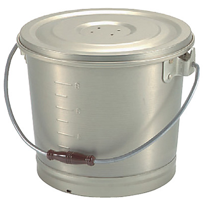 アルミ 蓚酸ゴールド 食缶バケツ 蓋付 12リットル - 調理器具のSHOKUBI