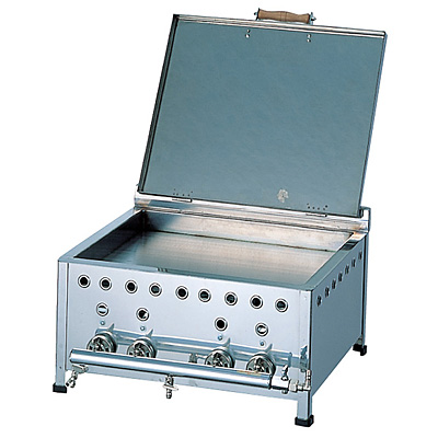 ガス餃子焼器 シングル マッチ点火 種火方式 LPガス GSS13 465×380mm