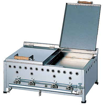 ガス餃子焼器 ダブル マッチ点火 LPガス GSW15 515×440mm - 調理器具の