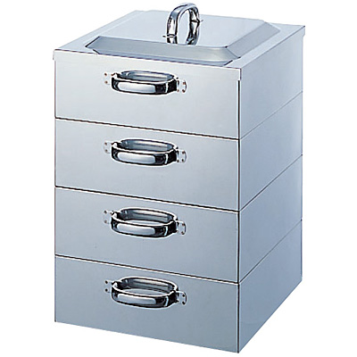 PE 18-8 ステンレス 角蒸器 業務用 3段 30cm - 調理器具のSHOKUBI