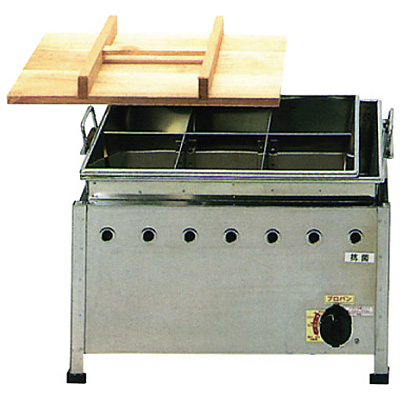 18-8 ステンレス 湯銭式おでん鍋 自動点火 LPガス OA18SWIDX 570×390mm