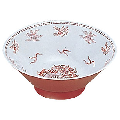 メラミン「瑞祥」 中華丼 CA-11 丸型 エンテック 瑞祥 中華丼 丸型 外赤・内白 CA-11 中華