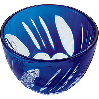 瑠璃切子 小付 切子小付 ルリ 約φ5.5cm - 調理器具のSHOKUBI