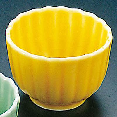 珍味入れ　黄釉グリーン菊葉型珍味入れ10客 5枚 キッチン・日用品・その他 珍味入れ 黄釉グリーン菊葉型珍味入れ10