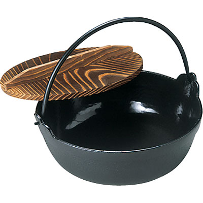 いろり鍋 木製蓋付き アルミ合金製 21cm 10セット 砺波商店 砺波商店