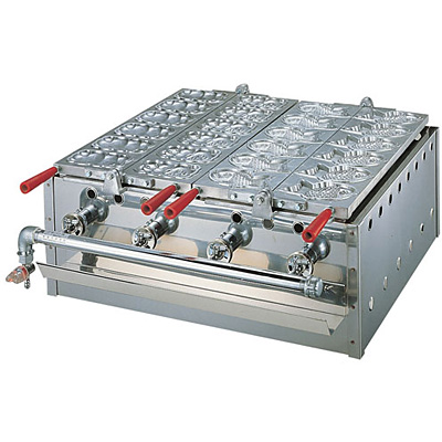 蜜元研究所 蜜元式 焼饅頭機 2連 LPガス 栗饅頭 - 調理器具のSHOKUBI