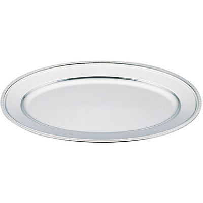 三宝産業 YUKIWA UK 18-8 ステンレス 小判皿 菊渕 810×580mm 32インチ