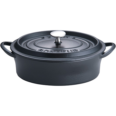イシガキ産業 ボン・ボネール 鋳物ホーロー ココットオーバル ブラック