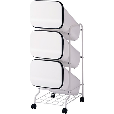 リス スムーススタンドダストボックス ホワイト 3段 - 調理器具のSHOKUBI