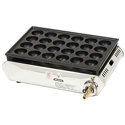 T-24 たこ焼器24穴 LP 写真はLの字ですが、取扱商品はコック部分が真っすぐになっております。 | T-24 たこ焼器24穴 LP \u203b写真はLの字ですが、取扱商品はコック