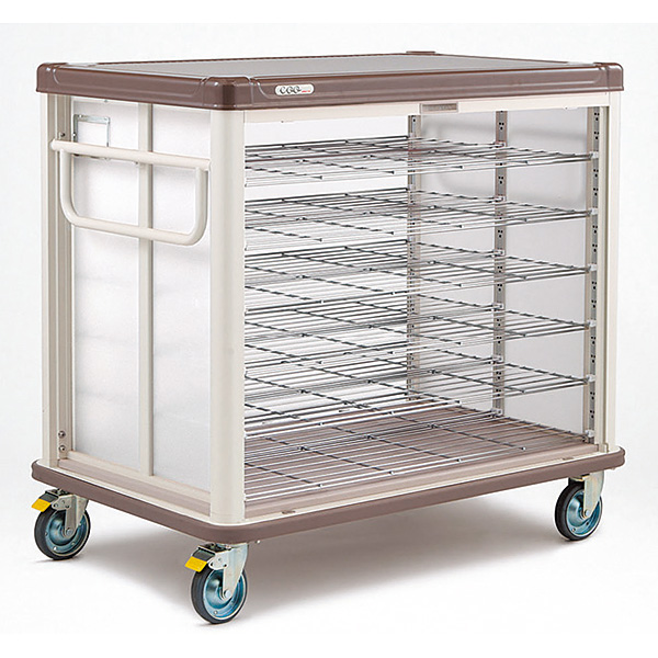 常温配膳車COO（シャッター・ベーシカフェブラウン JCSB48R（48マイヨウ） 1台 エレクター 24-7178-0302 エレクター 常温配膳車COO（シャッター・ベーシック） カフェブラウン