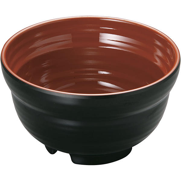 関東プラスチック工業 ニューメラミン 汁椀 外黒内朱 身 φ121mm M-815