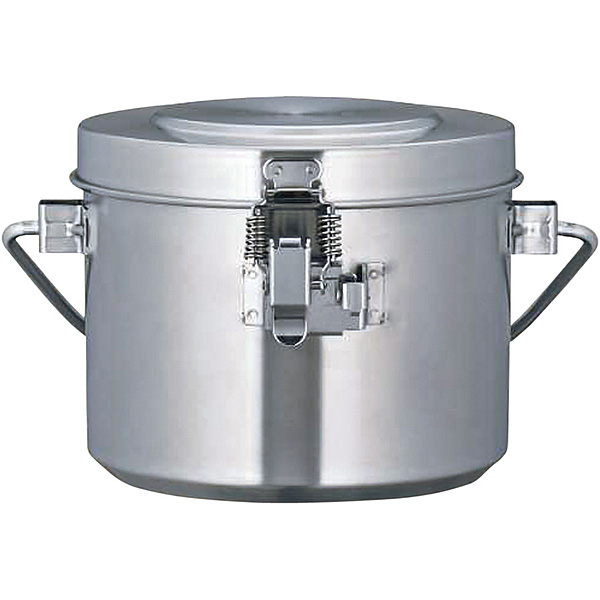 18-8ステンレス高性能保温食缶シャトルドラム 内フタ付 GBL-02C