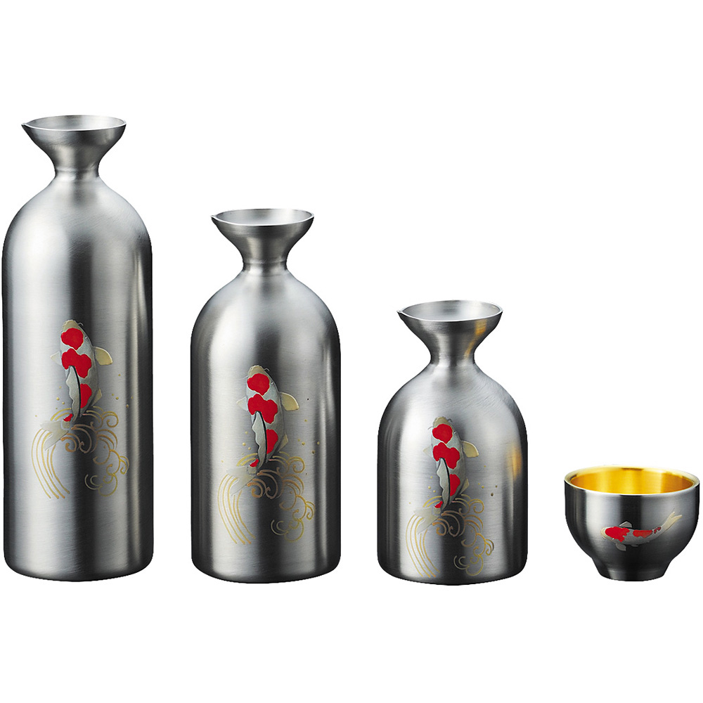 カンダ メタル丼 徳利 蒔絵仕様 鯉 1合 - 調理器具のSHOKUBI