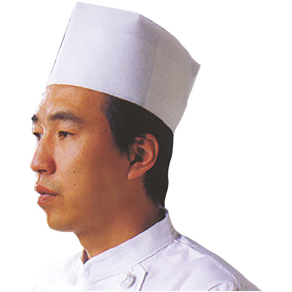 使い捨て 中華帽子　120mm　D31110　50枚×10 （500枚）【取り寄せ商品・即納不可・代引き不可・返品不可】 使い捨て中華帽子 50枚入 D31110 - 調理器具のSHOKUBI