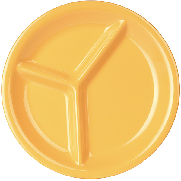 Thunder Group メラミン食器 三つ仕切りプレート CR710YW イエロー