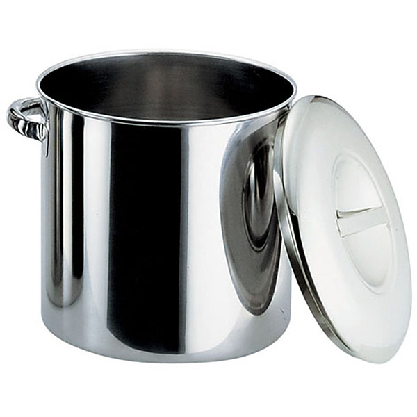18-8ステンレス 業務用キッチンポット　36cm 36L 18-8ステンレス製 深型キッチンポット 36cm 11036 (持ち手付き) 18-8
