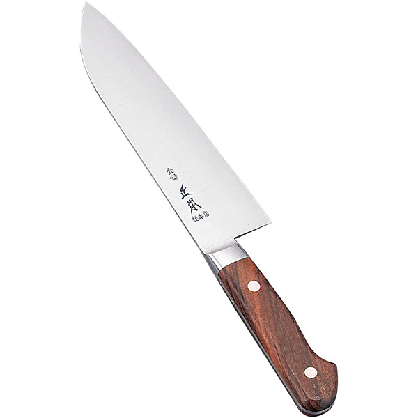 正本総本店 正本 最高級炭素鋼 紫丹柄 ツバ付 文化庖丁 18cm - 調理