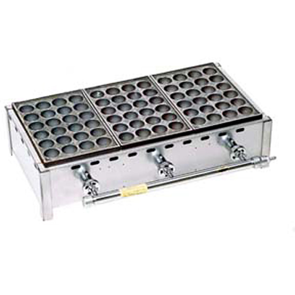 伊藤産業 ガス式 ジャンボたこ焼器 24穴 LPガス KQ-24J-4 4枚掛 - 調理
