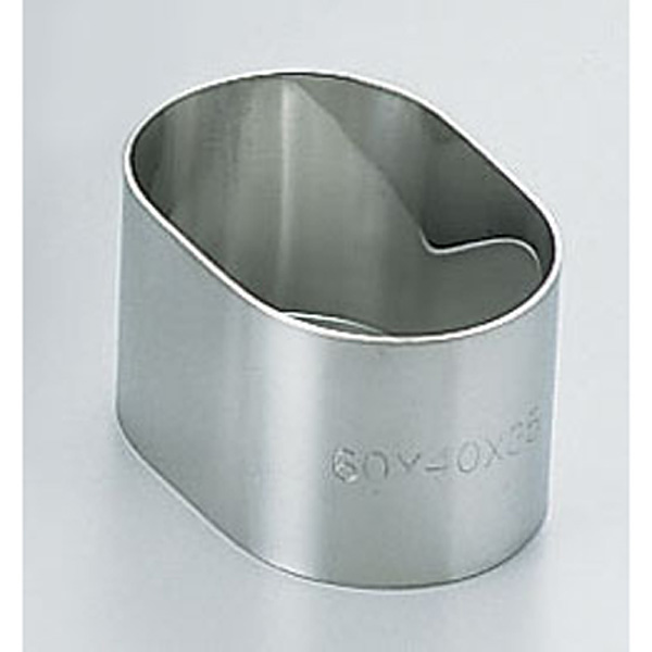 【58個セット】ステンレス製 セルクルリング 直径10cm 高さ約2.5cm 遠藤商事 SA 18-8 ステンレス アルゴン セルクルリング 小判型 65×45
