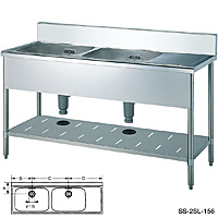�X�M�R 2�� ���؂�t�V���N �o�b�N�K�[�h�t�� ���s750�V���[�Y ��1,800mm SS-2SL-187 ���V���N