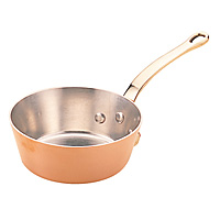 銅 極厚 テーパー鍋 真鍮柄 φ15cm