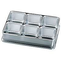 18-8 ステンレス 普及型調味料入れバット 6ヶ入り角 - 調理器具のSHOKUBI