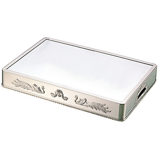 三宝産業 YUKIWA UK 18-8 ステンレス ミラープレート 角 足付 30インチ