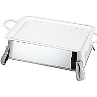 三宝産業 YUKIWA UK 18-8 ステンレス 角盆 ロープ渕 手付 18インチ