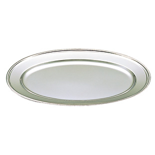 三宝産業 YUKIWA UK 18-8 ステンレス 小判皿 ロープ渕 455×310mm 18