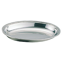 18ー8ステンレス平渕小判皿１０枚 18ー8ステンレス平渕小判皿10枚