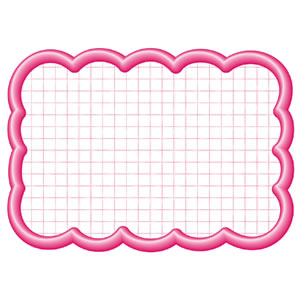 抜型カード 立体枠 波四角 16-4196 大 ピンク