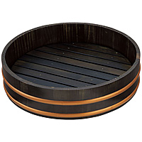 天然木 盛込桶 黒彩色 目皿付き 尺4 - 調理器具のSHOKUBI