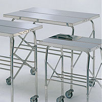 18-8 ステンレス テーブルワゴン 折畳み式 キャスター/SUS金具 VC-3D