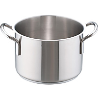 18-8 ステンレス半寸胴鍋 ムラノ インダクション 18-8 ステンレス 半寸胴鍋 蓋無 50cm - 調理