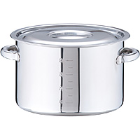 遠藤商事 SA 18-8 ステンレス 半寸胴鍋 目盛付 内径24cm - 調理器具の