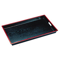 若泉漆器 木目 脇取盆 黒天朱 ノンスリップ加工 1-107- 8 尺7寸 - 調理