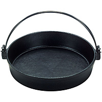 三和精機製作所 鉄 すきやき鍋 ツル付 黒ぬり 20cm - 調理器具のSHOKUBI