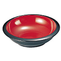 福井クラフト 宝来鉢 黒内朱 全面塗 φ162mm 38021430 5.5寸 - 調理器具