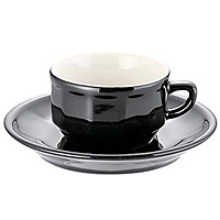 アピルコ フローラ モカカップ&ソーサー 6客入り ブラック - 調理器具