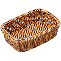 樹脂バスケット 小判型 280×190mm 91-070B ナチュラル茶 - 調理器具の