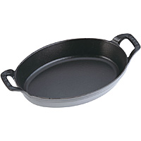 ストウブ オーバル スタッカブルディッシュ 黒 40509-393 24cm - 調理