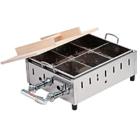 荒木金属製作所 おでん鍋 直火式 6ツ切 SK-18 都市ガス＜13A＞ - 調理