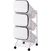 リス スムーススタンドダストボックス ホワイト 3段 - 調理器具のSHOKUBI